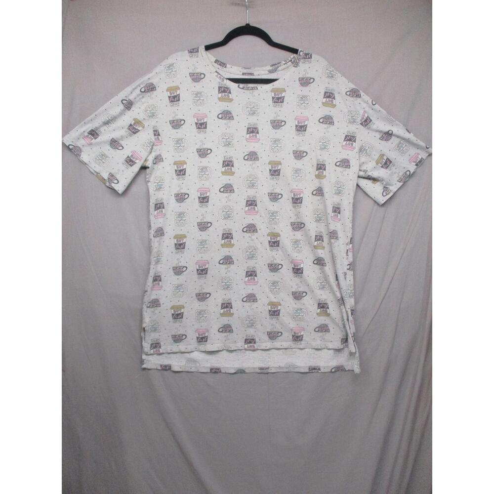 Secret Treasures Short Sleeve Gown Coffee Shop Pattern ‎ Size X-Large